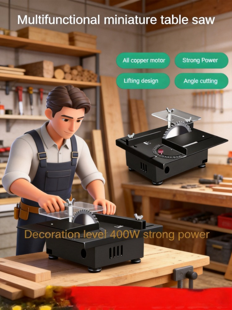 Mini Table Saw For Woodworking - Mesin gergaji mini 400W untuk meja