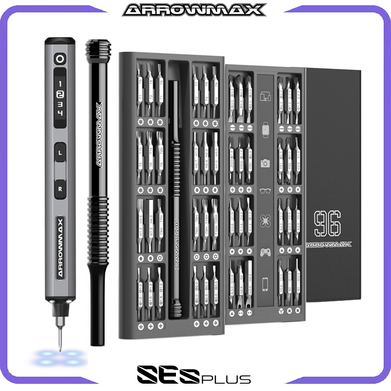Electric Screwdriver Rechargeable Usb - Set Obeng Listrik Presisi ARROWMAX dengan