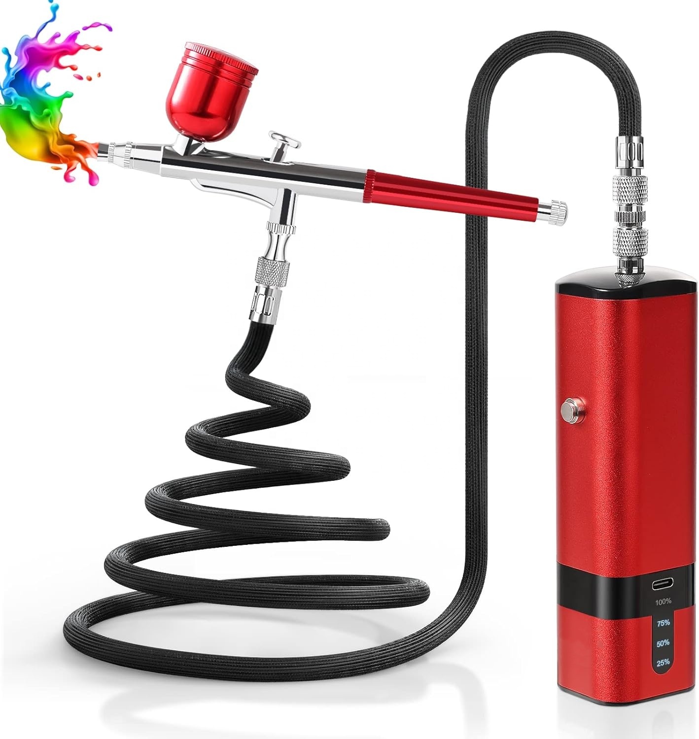 Airbrush Kit With Mini Compressor - Kit Airbrush dengan Kompresor, Set Air