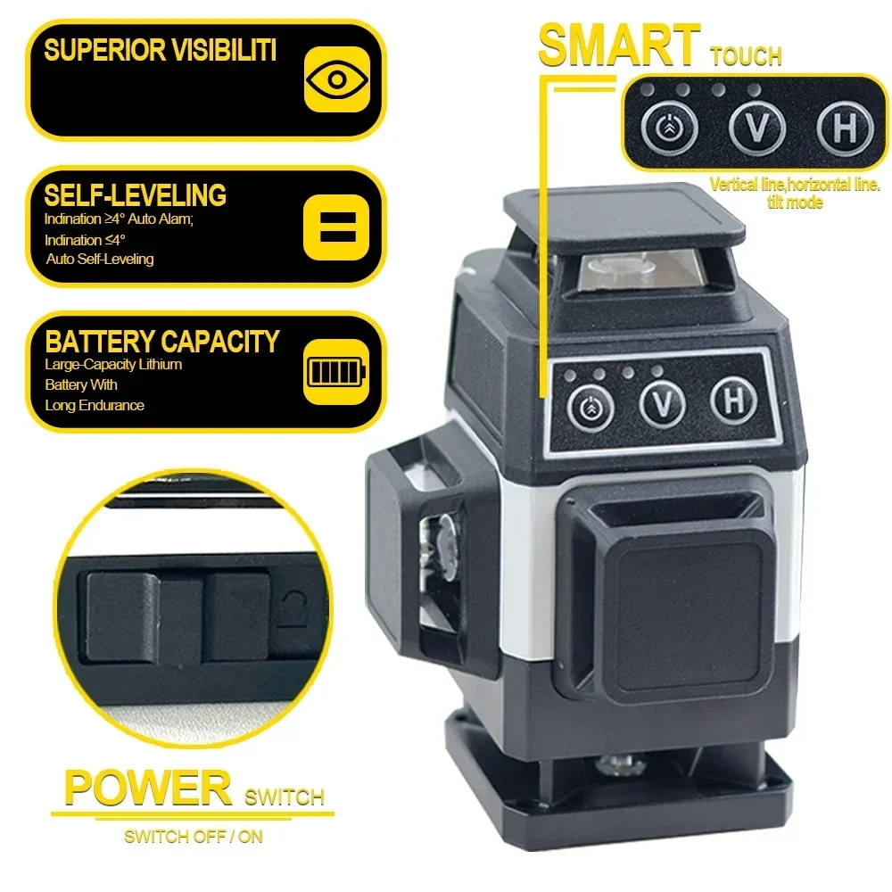 Alat Ukur Laser 16 Garis, Leve - Laser Level 16 Lines 4D Green ulasan dan harga
