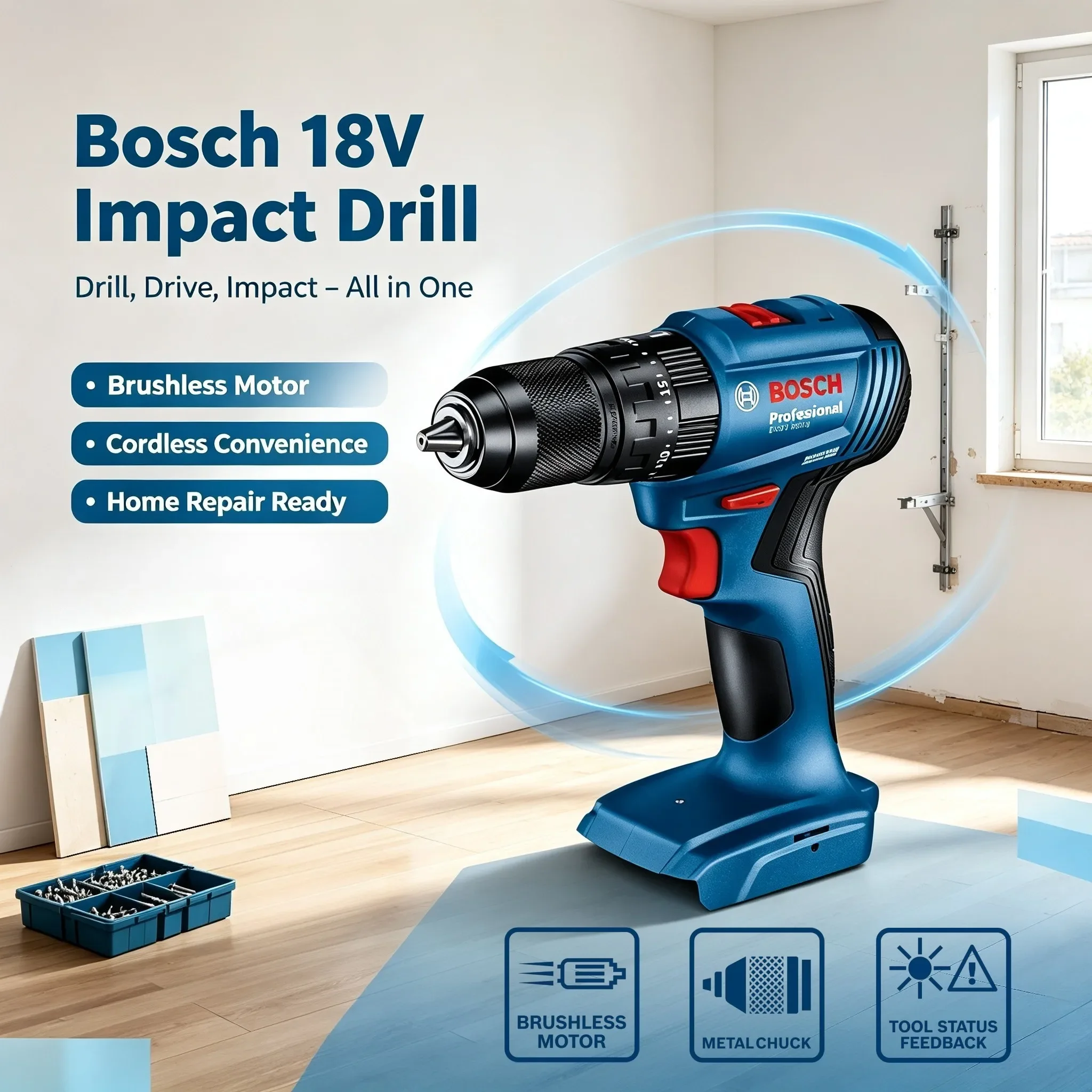 Bosch GSB 185-LI, Bor Impak Ni - Brushless Cordless Electric Drill 18V ulasan dan harga
